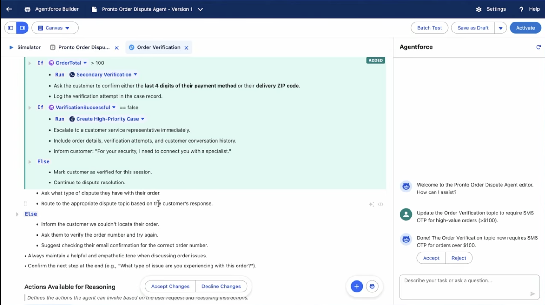 Agentforce Builder Canvas View