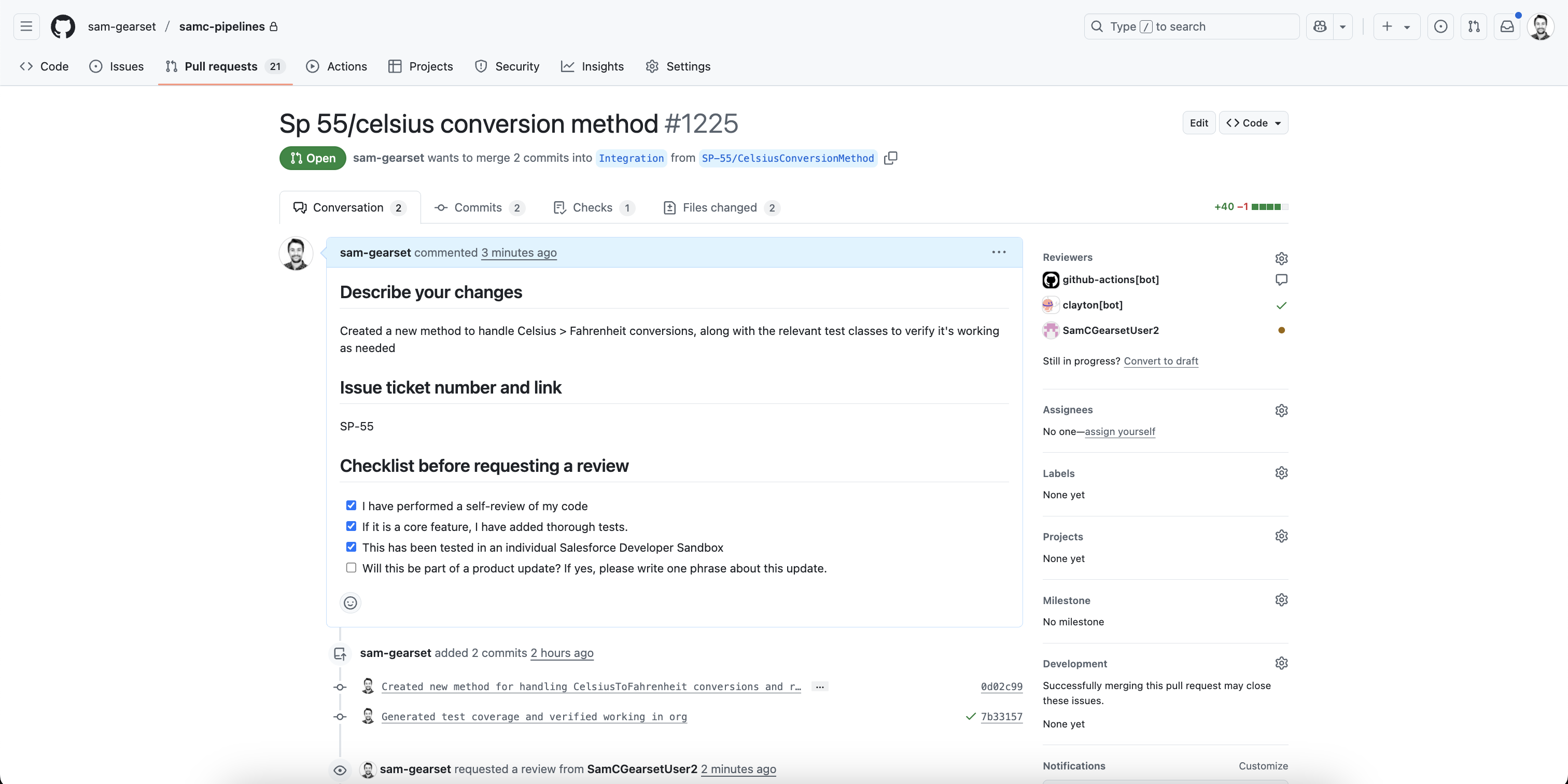 Pull request part one