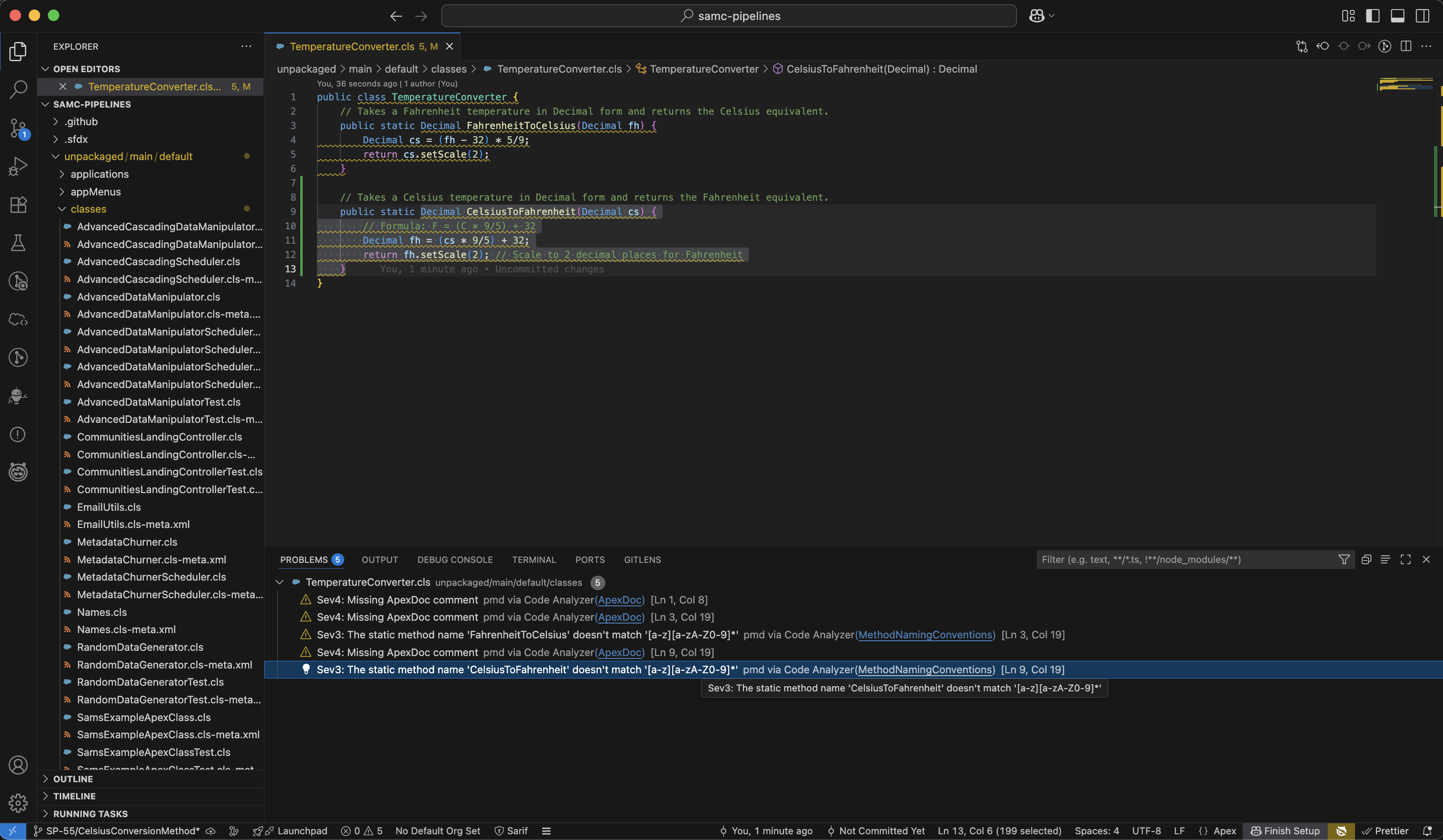 Change made and SCA run